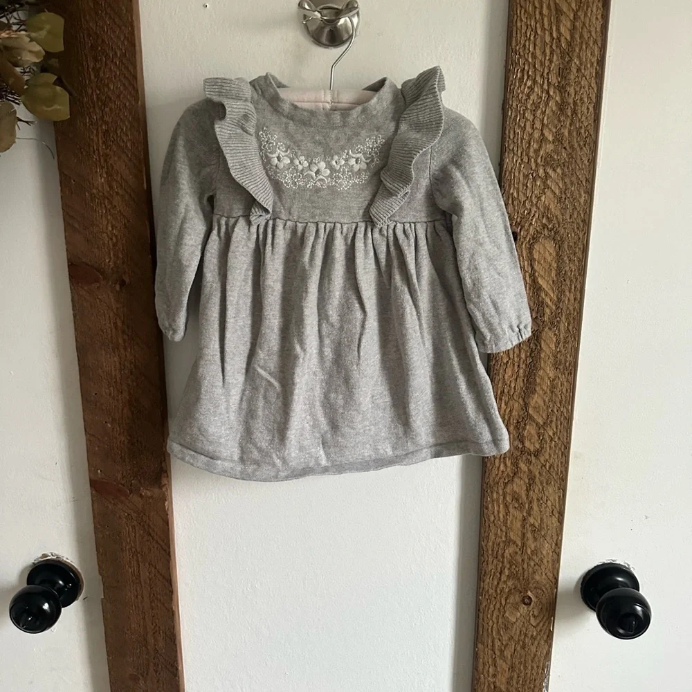 Baby Girl Embroidered Floral Knit Sweater Dress 6 Months Carter’s